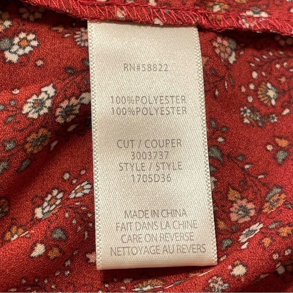 MAX STUDIO Tie Front Floral Print‎ Ruffle Blouse - Picture 9 of 10